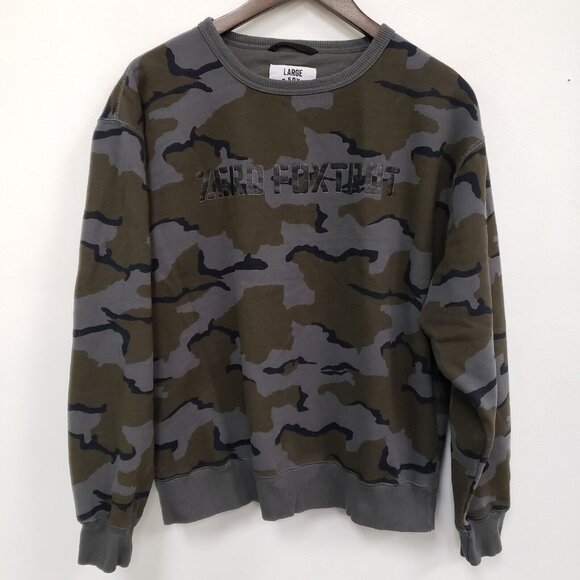 Zero Foxtrot Mens Camouflage Sweatshirt Size L Hiking Hunting Country Army - Picture 1 of 10
